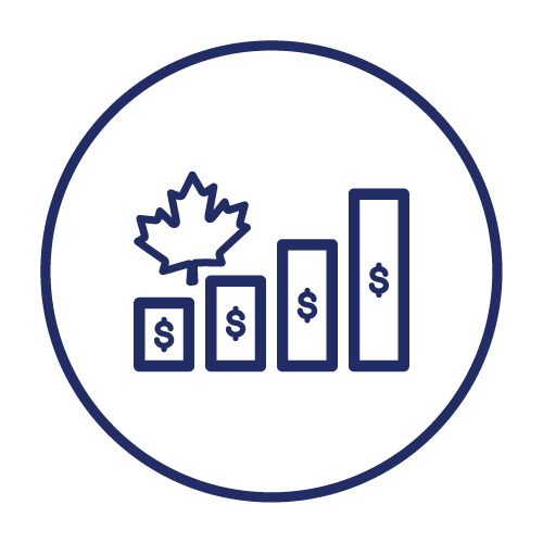 Money Growth Graph with Maple Leaf