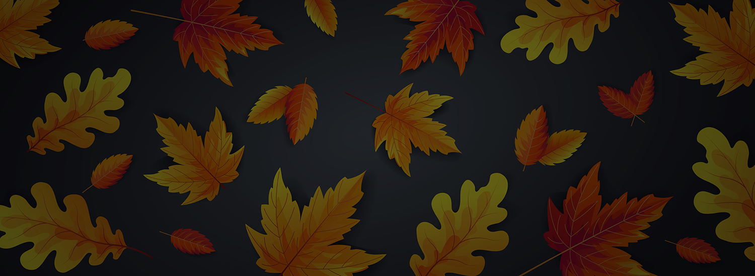 Autumn leaves on a dark background